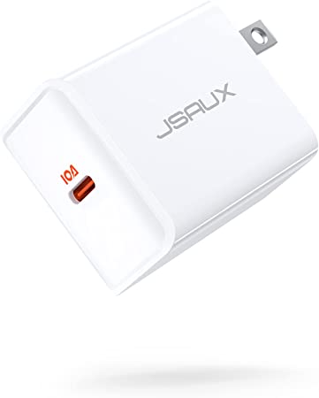 JSAUX 25W USB-C Wall Charger, Samsung Super Fast Charger Block PD Type C Adapter Compatible with Samsung Galaxy S21/S21 /S20/Note20/10, iPhone 13 Pro, Z Flip/S9/S8/S10e, Pixel, and More-White