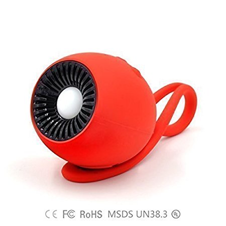 S1 Tadpole LED Mini Bluetooth Speaker by YOLOAUDIO - Color Changing Portable Waterproof Wireless Outdoor Sports Speakers (Red)