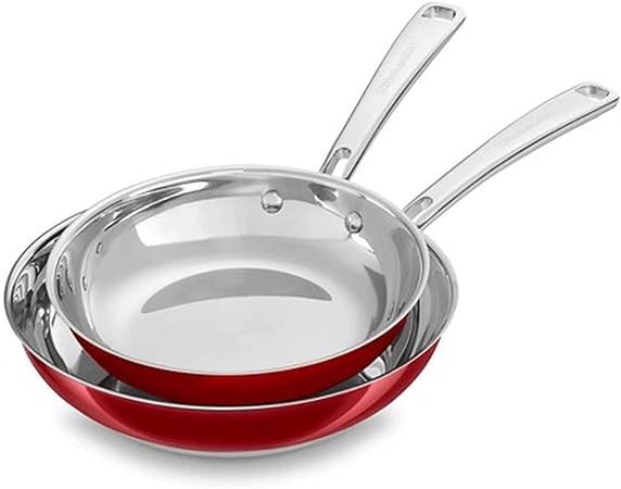 KitchenAid Stainless Steel 8 and 10 Skillets Twin Pack