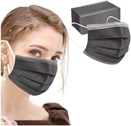 Disposable Macks Breathable Anti Dust Proof 3 Layer Safety Macks For Women and Men,Grey 50 PCS