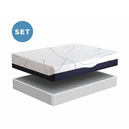 Night Therapy MyGel 13 inch Memory Foam Mattress and BiFold Box Spring Set, Cal King