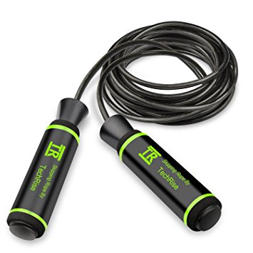 Skipping Rope, TechRise Speed Skipping Jump Jumping Rope with Skin-friendly Handle and Adjustable Soft Steel Wire Inside Rope for Fitness Workouts Fat Burning Exercises and Boxing