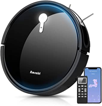 Smart Mapping Robot Vacuum Cleaner,Amrobt 1800Pa Robotic Vacuum Cleaner Wi-Fi Connectivity Works with Alexa,Self-Charging Robot Mop,Vacuum Cleaner Pet Hair Ideal for Hard Floor and Low Pile Carpet