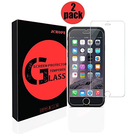 JCHOPE Screen Protector Compatible iPhone 7 Plus,2 Pack 9H Hardness 3D Touch Anti-Scratch Bubble Free Transparent Screen Protector Glass (5.5 inch)