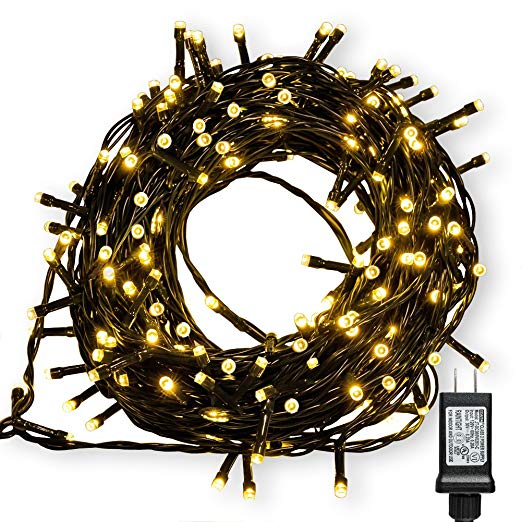 WISD String Lights 600 LED Warm White Plug in Fairy Lights with 8 Effects and Memory Function, String Lights Decor for Wedding, Bedroom, Christmas, Party, Indoor Outdoor Home Decoration