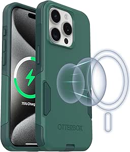 OtterBox iPhone 15 Pro Commuter Series Case - MagSafe Edition - Green, Slim & Tough, Pocket-Friendly, with Port Protection