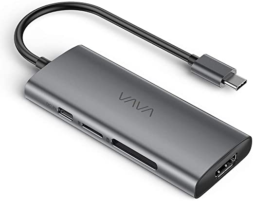 USB C Hub, VAVA 7-in-1 USB C Adapter for MacBook/Pro/Air (Thunderbolt 3), with 4K USB-C to HDMI, 3 USB 3.0 Ports, SD/TF Cards Reader, 100W Power Delivery Dock for iPad Pro/MacBook/Type C Devices