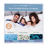 Zona Premium Waterproof Mattress Protector - Full 100 Cotton Terry Fitted Cover - 10y Warranty