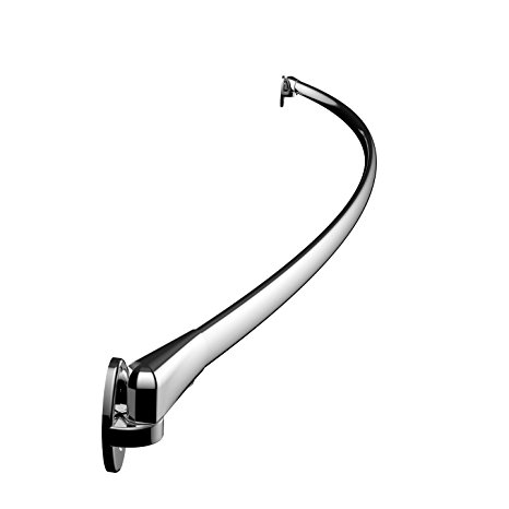 Preferred Bath Accessories 113-5SS Modern Curved Shower Rod, 5-Feet, Polished Chrome Finish