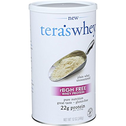 Tera's Whey: rBGH & Gluten Free Grass-Fed Simply Pure Plain Unsweetened Whey Protein, 12 oz