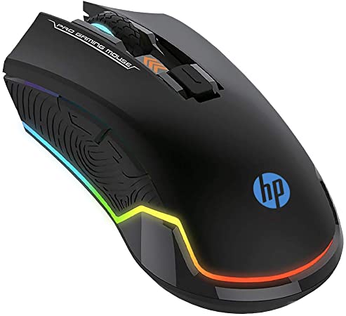 HP Wired Gaming Mouse LED RGB Backlit Adjustable 6200 DPI 6 Programmable Buttons Ergonomic USB Mice for Gamers