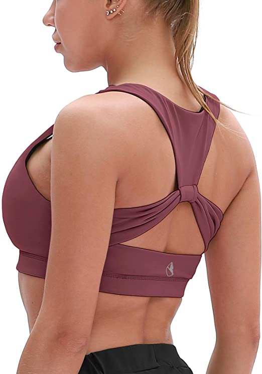 icyzone Workout Sports Bras for Women - Fitness Athletic Exercise Running Bra Yoga Tops