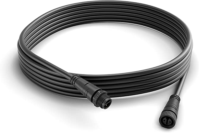 Philips Hue Low Voltage Extension Cable, 5 Meters, Plastic, 1 W, Black, 500 x 1.3 x 1.3 cm