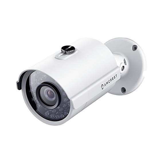 Amcrest Full HD 1080P 1920TVL Bullet Outdoor Security Camera, 2MP 1920x1080, 98ft Night Vision, Metal Housing, 3.6mm Lens 90° Viewing Angle, White (REP-AMC1080BC36-W) (Renewed)