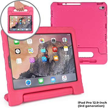 Official Cooper Dynamo [Rugged Kids Case] for iPad Pro 12.9-inch (3rd Generation) | Protective Foam Cover | Stand, Handle, Pencil Charge Slot (Pink)