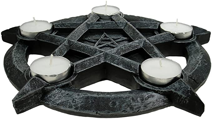 Nemesis Now Pentagram Tealight Holder 32cm Grey