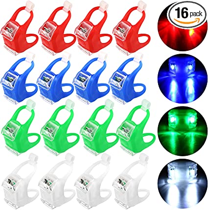 16 Pieces LED Boating Lights Kayak Navigation Lights Portable LED Boat Lights Bow and Stern Battery Operated with 3 Modes for Boat Pontoon Yacht for Emergency Night Sailing (Red, Green, White, Blue)