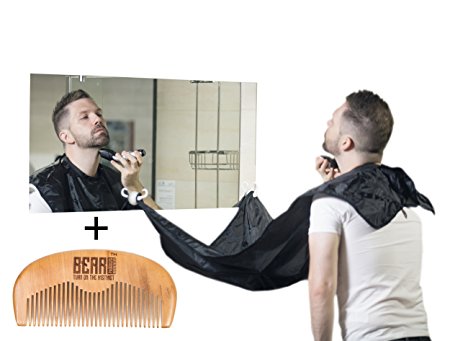 Beard Bib By Beard Products | Premium Beard Catcher/ Beard Apron COMPLETE WITH BONUS Beard Comb