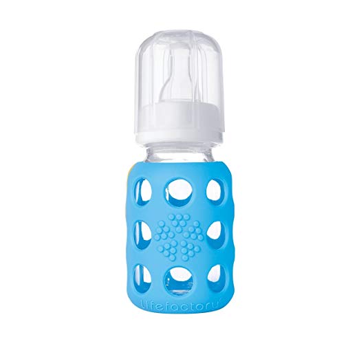 Lifefactory Glass Baby Bottle - 4oz Sky Blue, One Size