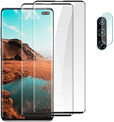 Galaxy Note 10 Plus Screen Protector,[2 Pack]9H Tempered Glass, Ultrasonic Fingerprint Compatible, HD Clear,Bubble-Free,3D Curved for Samsung Note10 Plus 5G Glass Screen Protector