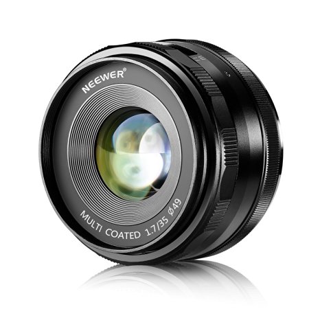 Neewer® NW-E-35-1.7 35mm f/1.7 Manual Focus Prime Fixed Lens for SONY E-Mount Digital Cameras, Such as SONY NEX3, 3N, 5, 5T, 5R, 6, 7, A5000, A5100, A6000, A6100 and A6300