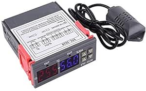 Temperature Controller STC-3028 Digital Display Temperature and Humidity Controller Meter with Integrated Sensor -20 ° C~80 ° C 0%~100%(110V-220VAC)