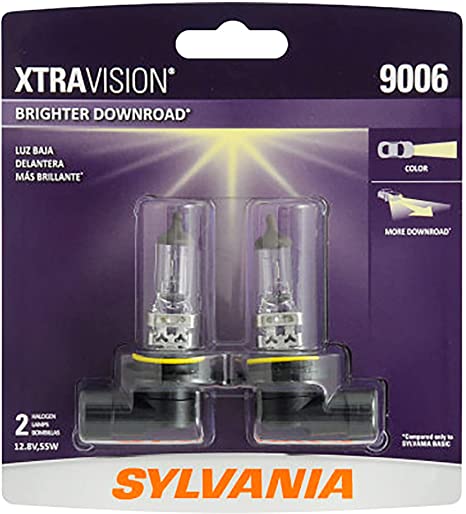 SYLVANIA - 9006 XtraVision - High Performance Halogen Headlight Bulb, High Beam, Low Beam and Fog Replacement Bulb (Contains 2 Bulbs)