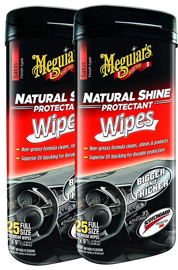 Meguiar's G4100 Natural Shine Protectant Wipe - 2 Pack