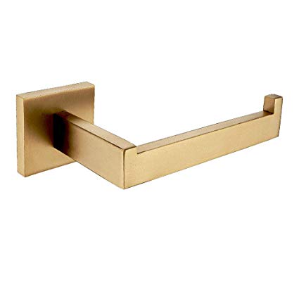 AOTAKE Brushed Gold Toilet Paper Holder Wall Mounted Stainless Steel Paper Roll Holder