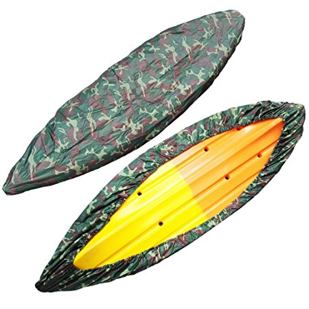 MAYMII Professional Universal Camouflage Waterproof Sunblock Large Storage Dust Cover Shield For (12.6-13.5ft) / (13.8-15ft) / (15.3-16.2ft) 3 Size Range Kayak / Canoe