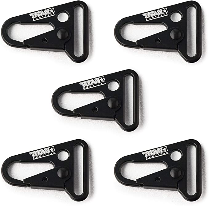 TITAN Survival Stainless Steel HK-Style Snap Hook Clips, 5-Pack