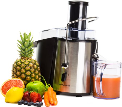 Andrew James Professional 850W Whole Fruit Power Juicer, Includes 2 Year Warranty, Juice Jug And Cleaning Brush