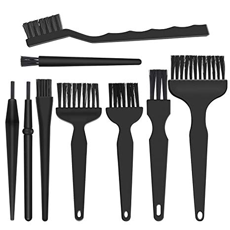 Homgaty 9X Nylon Anti Static Brushes, Plastic Handle Conductive Ground ESD Brush Cleaning Kit for Keyboard PCB Motherboards Tablet