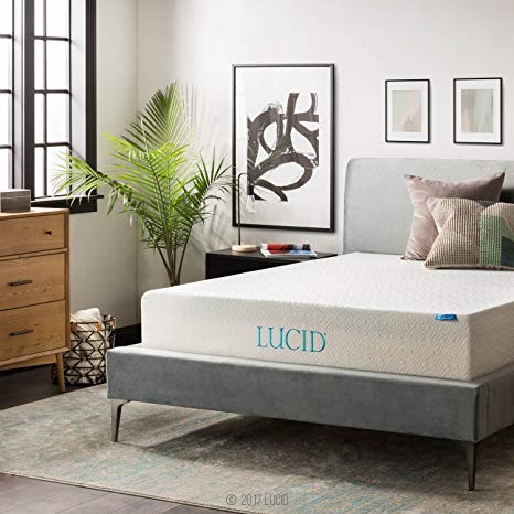 LUCID 12 Inch Gel Memory Foam Mattress - Triple-Layer - 4 Pound Density Ventilated Gel Foam - CertiPUR-US Certified - 10-Year Warranty - Full XL