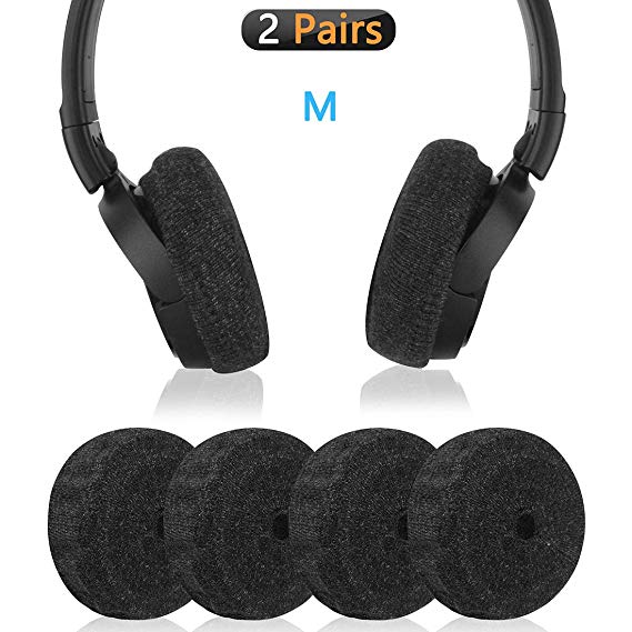 Geekria Sweater Earpads Cover for Sony WHCH500, ZX100, ZX110NC, ZX110, ZX300, ZX310AP, AKG Y50BT, Y50BTBL / Stretchable Knit Fabric Earcup Protectors/Fits 1.18-3.15 inches Headphones (Black)