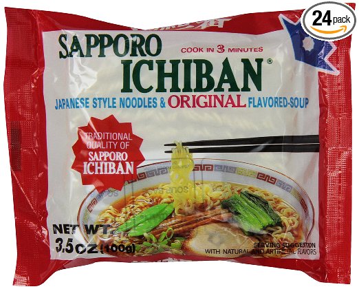 Sapporo Ichiban Noodle Instant Bag, Original, 3.5 Ounce (Pack of 24)