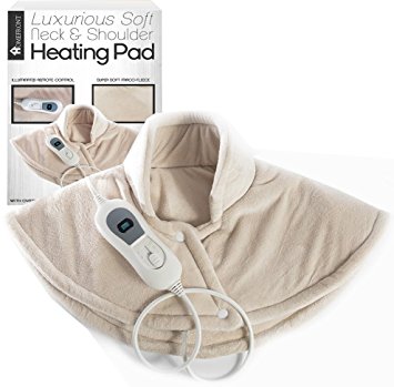 Luxurious Soft Neck & Shoulder Electric Heating Pad - Therapeutic, Soothing Pain Relief Therapy for Neck, Shoulders and Upper Back