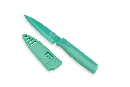 Kuhn Rikon Nonstick Paring Knives Colori 4-Inch Blade, Caribbean Teal