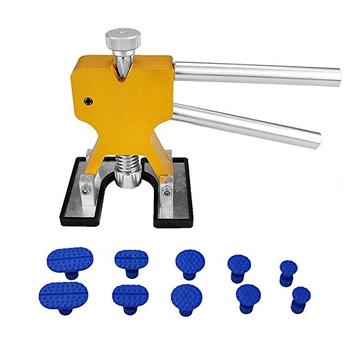 PDR Tools Auto Body Paintless Dent Lifter Tool Dent Removal Repair Tool with 10 Pcs Blue Tabs