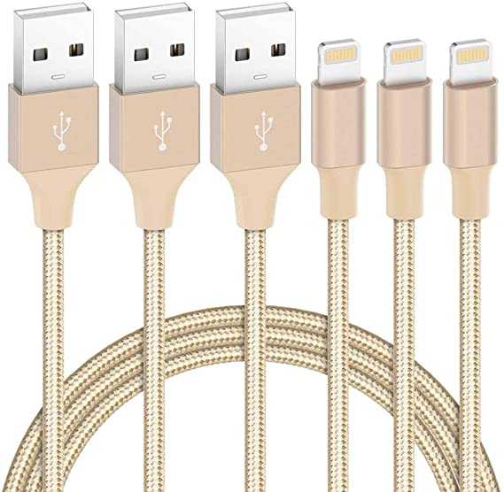 Lightning Cable MFi Certified - 3 Pack 6FT iPhone Charger Cable Durable Marchpower Nylon Braided Lightning to USB Charging Cable Cord for iPhone 12 11 Pro XR Xs Max X SE 8 7 6 5 s Plus 5C iPad AirPods