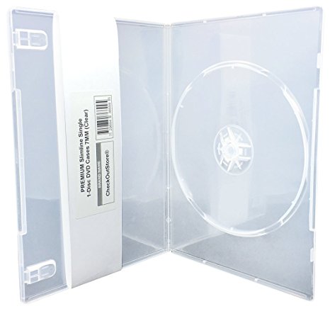 (100) CheckOutStore PREMIUM Slimline Single 1-Disc DVD Cases 7mm (Clear)