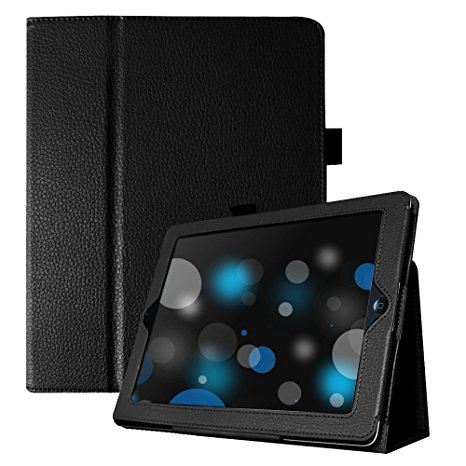 iPad 2/3/4 Case, UrSpeedtekLive Folio Case Cover for iPad 4th,iPad 3/ 2 - Black