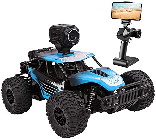 RC Car，DeXop Newest 2.4Ghz Off-Road Remote Contorl Car with HD Camera & Dual Control Mode, 20km/H High Speed Remote Control Vehicle RC Car Toy for Children & Adult-Blue