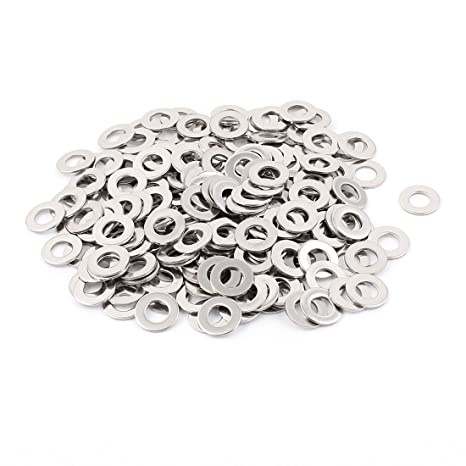 uxcell 200pcs 304 Stainless Steel M6 Plain Flat Washers Spacer Silver Tone