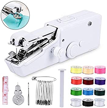 Mini Sewing Machine,Hand Sewing Machine Portable Electric Stitch with Sewing Accessaries Portable Electric Stitch Household Tool for Fabric, Clothing, Home Travel