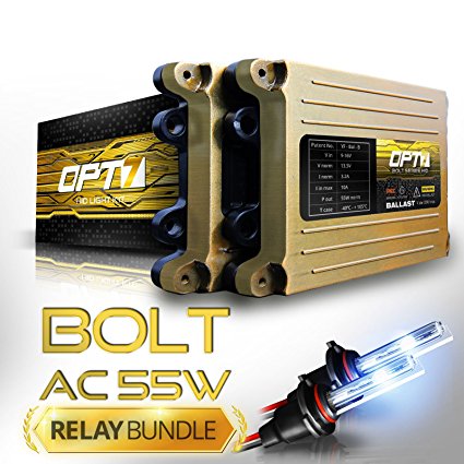 Bolt AC 55w Hi-Power HID Kit - All Bulb Sizes and Colors - Relay Capacitor Bundle - 2 Yr Warranty [H1 - 6000K Lightning Blue]