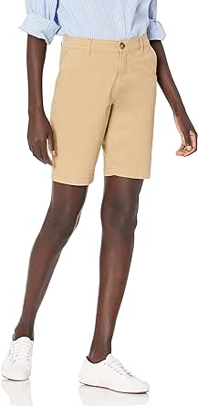 Amazon Essentials Women's Mid-Rise Slim-Fit 10" Inseam Bermuda Khaki Short