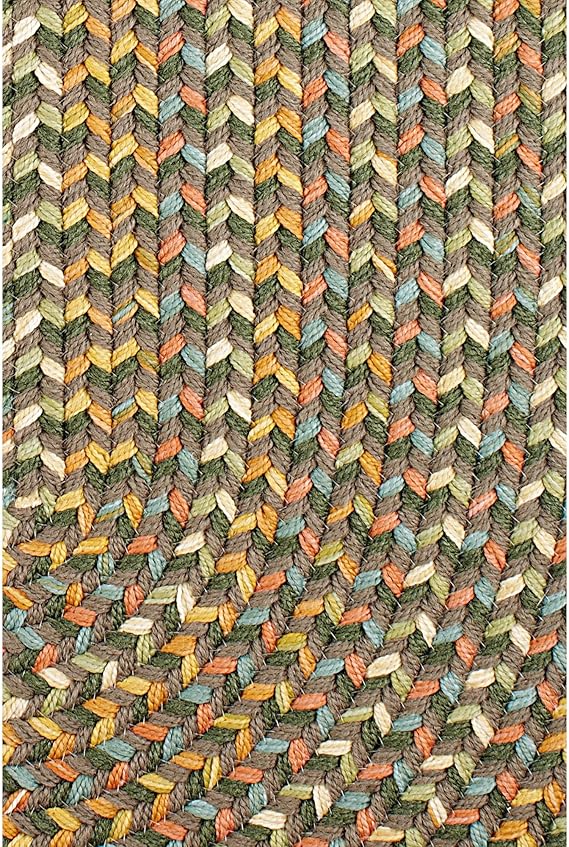 Super Area Rugs Confetti Braided Rug Traditional Rug, Dk. Taupe, 4' X 4' Round