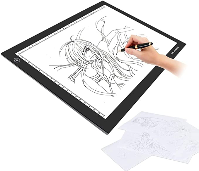 Huion L4S Light Box 17.7 Inch USB Powered Tracing Light Pad Drawing Light Board Light Table with Metal Paper Clip