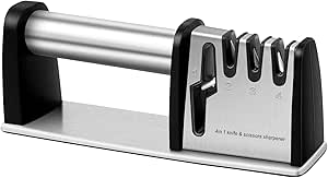 Knife Sharpeners, 4 in 1 Kitchen Blade and Scissors Sharpening Tool, Professional Chef's Kitchen Knife Accessories, Manual Knife Sharpener for Kitchen Knife